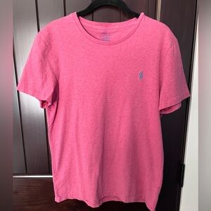 Men's Ralph Lauren T-Shirt Light Red Custom Slim Fit Medium